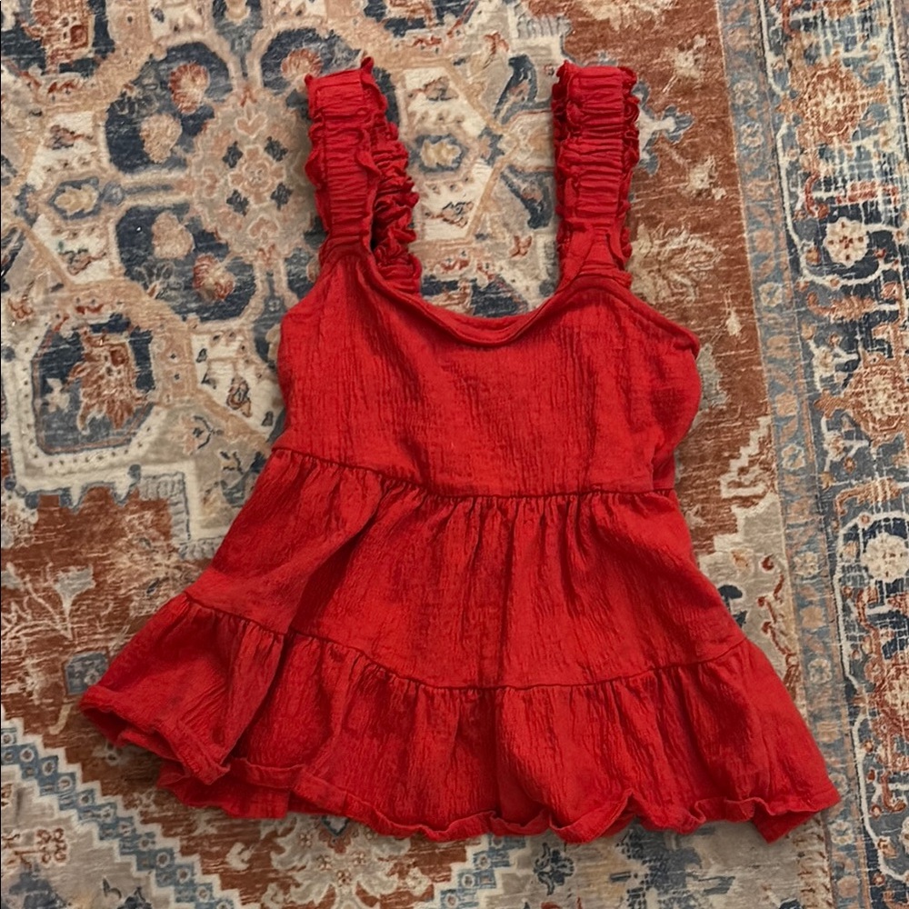 Altar'd State Red Ruffled Camisole